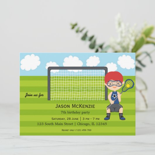 ラクロス 誕生日男の子 招待状 (スタンド正面)