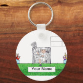 ラクロス- PrintedPerfection.comによる女性漫画 キーホルダー (正面)