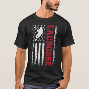ラクロス USA フラッグ Lax 男性 女性 少年 少女 Tシャツ