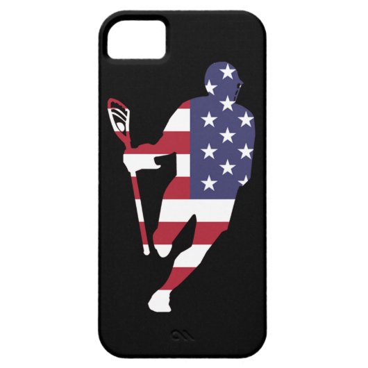 ラクロスIRH米国の旗 Case-Mate iPhoneケース (裏面)