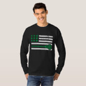 ラクロスSt patricks dayギフト米国アメリカ国旗シャ Tシャツ (正面フル)