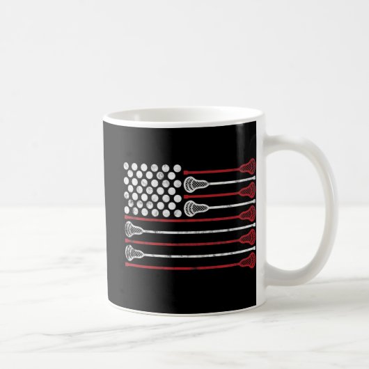 ラクロスUSA国旗Lax コーヒーマグカップ (右)