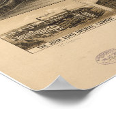 ラクロスWI 1887アンティークパノラママップ ポスター (角)