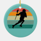 ラクロッサーラクロススティック保護ゴールボール セラミックオーナメント (裏面)