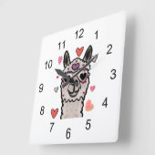 ラクールマ(ハート眼鏡) スクエア壁時計 (傾斜)