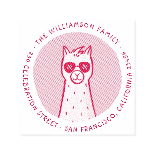 ラクールマ |ラウンドファミリ名差出人住所 セルフインキングスタンプ (デザイン)