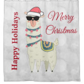 ラクールマinサンタハットとサングラス シャワーカーテン (正面)