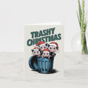 ラクーンおもしろいクリスマス カード