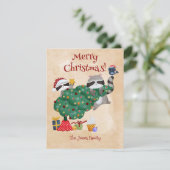 ラクーンおもしろいクリスマス シーズンカード (スタンド正面)