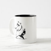 ラクーンおもしろいシューティング ツートーンマグカップ (正面左)