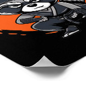 ラクーンおもしろい空手デザイン装身具 ポスター (角)