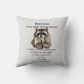 ラクーンおもしろい精霊の動物ユーモア クッション (裏面)