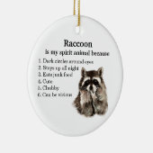 ラクーンおもしろい精霊の動物ユーモア セラミックオーナメント (右)