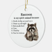 ラクーンおもしろい精霊の動物ユーモア セラミックオーナメント (左)