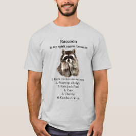 ラクーンおもしろい精霊の動物ユーモア Tシャツ