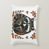 ラクーンお洒落ウッドランド動物フォークまたは部族A アクセントクッション (裏面(縦))