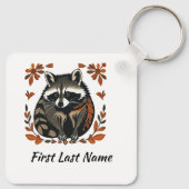 ラクーンお洒落ウッドランド動物フォークまたは部族A キーホルダー (裏面)