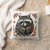 ラクーンお洒落ウッドランド動物フォークまたは部族A クッション (ブランケット)