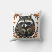 ラクーンお洒落ウッドランド動物フォークまたは部族A クッション (裏面)