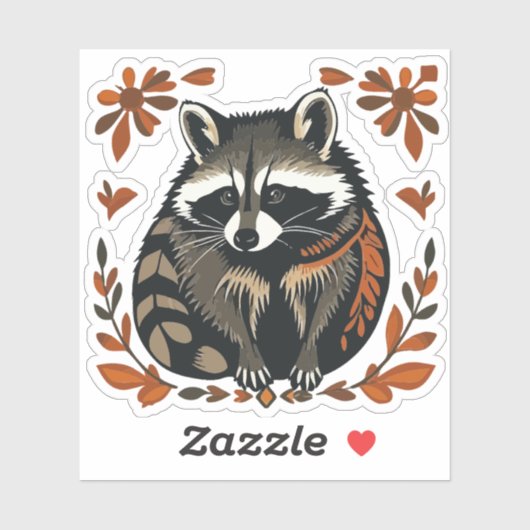 ラクーンお洒落ウッドランド動物フォークまたは部族A シール (シート)