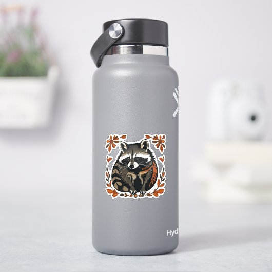 ラクーンお洒落ウッドランド動物フォークまたは部族A シール (HydroFlask)