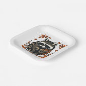 ラクーンお洒落ウッドランド動物フォークまたは部族A ペーパープレート (傾斜あり)