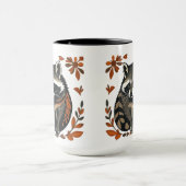 ラクーンお洒落ウッドランド動物フォークまたは部族A マグカップ (中央)