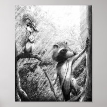 ラクーンとリスのハイキングアート（パス）