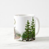 ラクーンと共に森の中でキャンプおもしろい コーヒーマグカップ (正面右)