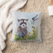 ラクーンと春フレンズ装飾用クッション クッション (ブランケット)