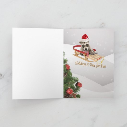 ラクーンのクリスマスはおもしろい シーズンカード (内部)