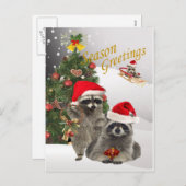 ラクーンのクリスマスはおもしろい シーズンポストカード (正面/裏面)