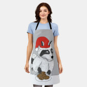 ラクーンのクリスマスクッキーエプロン エプロン (着用した状態)