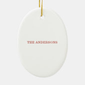 ラクーンのクリスマスツリーかわいいパーソナライズされた名前 セラミックオーナメント (裏面)