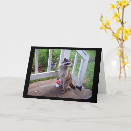 ラクーンのグリーティングカード カード (黄色い花)