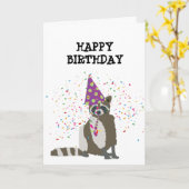 ラクーンのパートナー化 – 動物のパーティー カード (黄色い花)