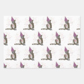 ラクーンのパートナー化 – 動物のパーティー ラッピングペーパーシート (正面2)