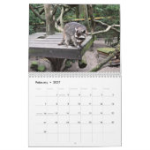 ラクーンの森の動物 カレンダー (2月 2027)