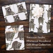 ラクーンの領域:お洒落 Woodland Gift Wrap ラッピングペーパーシート