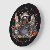 ラクーンはゴミが好きだ ラージ壁時計 (傾斜)