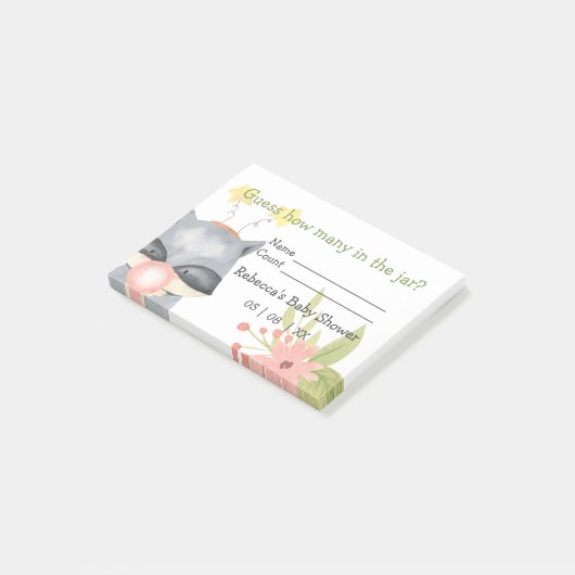 ラクーンは瓶の赤ん坊のシャワーゲームの中にいくつかを推測 ポストイット (アングル)