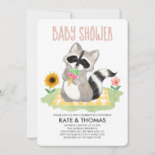 ラクーンアイスクリームピクニックベビーシャワー招待状 招待状 (正面)