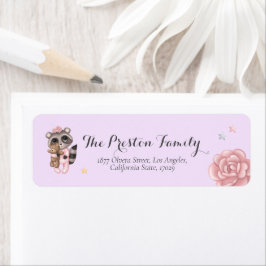 ラクーンアニマルガールベビーシャワー差出人住所 ラベル