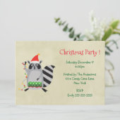 ラクーンウィズホリデーライツクリスマスパーティー招待状 招待状 (スタンド正面)