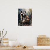 ラクーンウッドランドアニマルアートプリントポスター ポスター (キッチン)