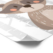 ラクーンウッドランドアニマル子供部屋ウォールアートプリント ポスター (角)