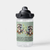 ラクーンウッドランドキッズクリスチャン祈りの言葉オンブルー | ウォーターボトル (背面)