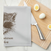 ラクーンウッドランドクリーチャーパーソナライズされたスケッチ キッチンタオル (四つ折り)