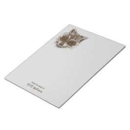 ラクーンウッドランドクリーチャーパーソナライズされたスケッチ ノートパッド