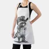 ラクーンカウボーイおもしろいラクーングラフィックミームメンズウィメンズ エプロン (インサイチュ)